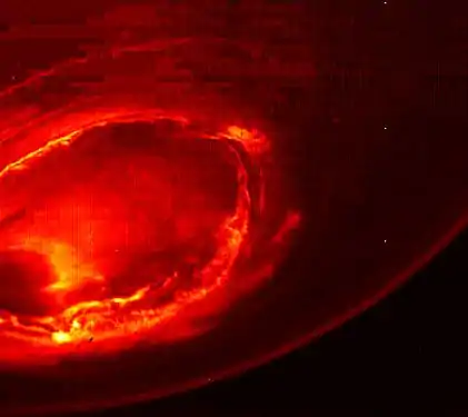 Aurores polaires de Jupiter photographiées en infrarouge par Juno.