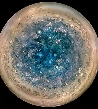 Pôle sud de Jupiter (mai 2017)