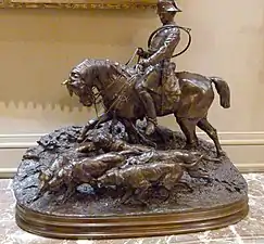 Valet de chiens à cheval, bronze, Paris, musée de la Chasse et de la Nature.