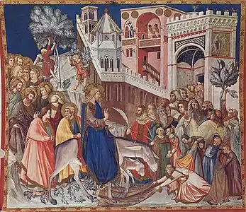 Arrivée du Christ à Jérusalem, basilique Saint-François d'Assise.