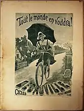 Affiche Cycles Petit-Bourg, faisant la réclame pour Decauville, 1894