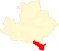 Position de la ville sur la carte du powiat.