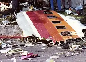 Débris du Boeing 727 du vol PSA 182, après son écrasement sur un quartier de San Diego, en Californie.