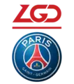 Logo du partenariat entre le PSG Esports et LGD Gaming (en).