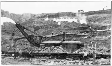 Canal de Panama. steam-shovels américaine. Lidgerwood Manufacturing & Co. (en) -1909.