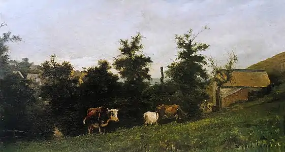 Soleil couchant à Yport (1886), Coutances, musée Quesnel-Morinière.