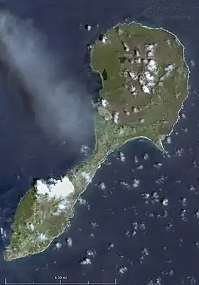 Image satellite de l'île Pagan.