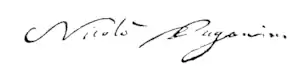 Signature de Niccolò Paganini (1832)