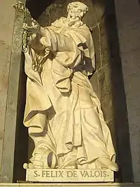 Statue de saint Félix de Valois, palais national de Mafra, Portugal.