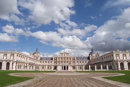 La façade du palais royal d'Aranjuez