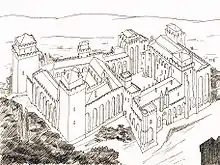 Palais des Papes d'Avignon, dessin de Joseph Rosier