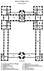 Plan du premier étage (étage noble) à sa construction, sous Marie de Médicis