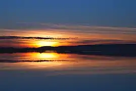 Un coucher de soleil sur les étangs depuis Palavas-les-Flots.