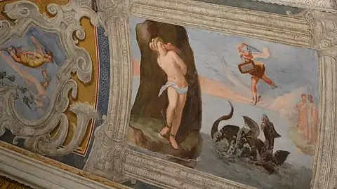 Andrea Semino, Persée et Andromède, fresque de la fin du XVIe siècle.