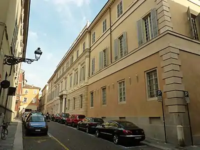 Le Palazzo Sanvitale vu de la rue Cairoli.