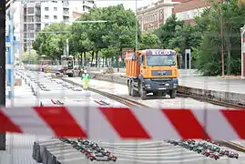 Travaux en gare en juillet 2014.