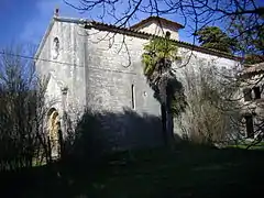 Palmier devant la chapelle.