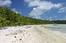 Plage nord de l'atoll.