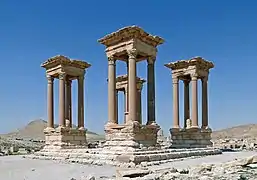 Tétrapyle de Palmyre en Syria.