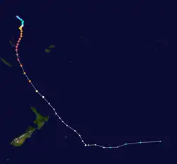 Trajectoire du cyclone Pam.