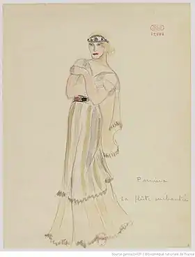 Pamina (maquette de costume de Jacques Drésa pour l'Opéra de Paris, 1922).