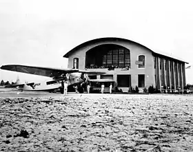 Le premier terminal de la Pan Am était composé d'un simple hangar et se destinait à des vols en direction de Cuba (photographie des années 1930).