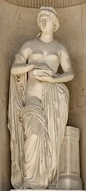 Pandore (1861), Paris, palais du Louvre, façade est de la Cour carrée.