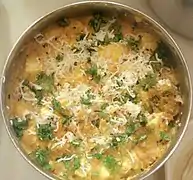 Paneer Lajawab dans une sauce à base de noix de cajou et tomates, cuisine indienne.