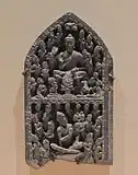 Panneau d'un autel portatif. Ve – VIe siècle. Schiste phylliteux H. 15,2 cm. Met.