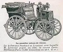 Panhard 4 hp 1895, vainqueur de Bordeaux-Paris-Bordeaux avec Émile Levassor (no 5).