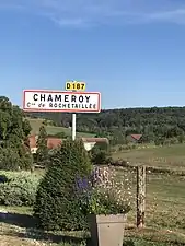 Panneau d'entrée de Chameroy