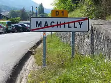 "Panneau EB20, sortie de Machilly, D1"