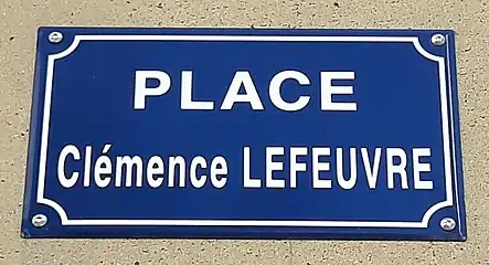 Panneau Place Clémence Lefeuvre, à Nantes