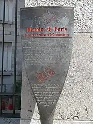 Panneau Histoire de Paris Le parc d'artillerie de Montmartre