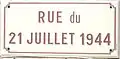 Panneau de la Rue du 21-juillet-1944 à Dortan.