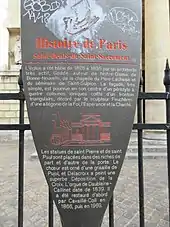 Panneau "Histoire de Paris" de l'église.
