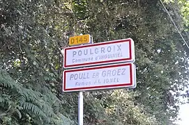 Panneau bilingue de Poulgroix.