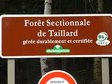 Panneau d'entrée de Taillard