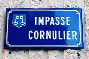 Panneau de l'impasse Cornulier, à Mont-de-Marsan