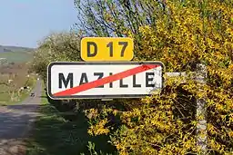 Cartouche E43 D17 sur panneau EB20 Mazille.