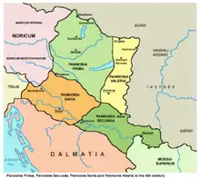 Provinces romaines de Pannonie, vers 300