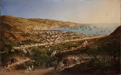 Panorama de la ville de Valparaíso, Chili (1860), collection particulière.