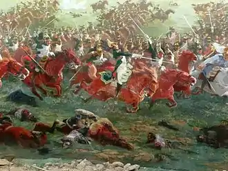 Charge des dragons de la Garde impériale à la bataille de Waterloo