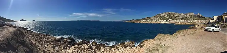 Vue panoramique du sud des Goudes