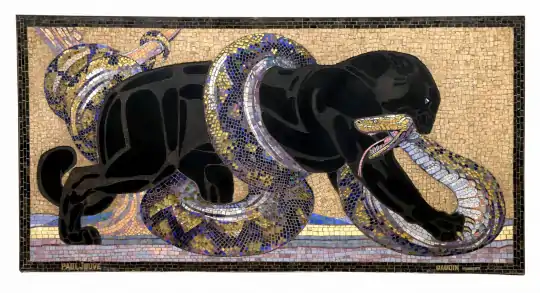 Panthère noire combattant un python, 1932. Collection Institut de France