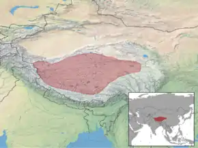 Description de l'image Pantholops hodgsonii distribution.png.