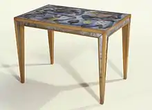 Table, réalisée en collaboration avec Paolo De Poli, bois et émail sur cuivre, vers 1942, Brooklyn Museum, don du Gouvernement italien.