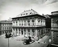 L'élévation principale de la villa sur une photo de Paolo Monti de 1963