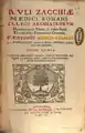 Quaestiones medico-legales, tome I, édition du 1660