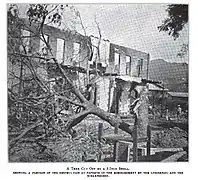Ruines à Papeete causées par le bombardement.